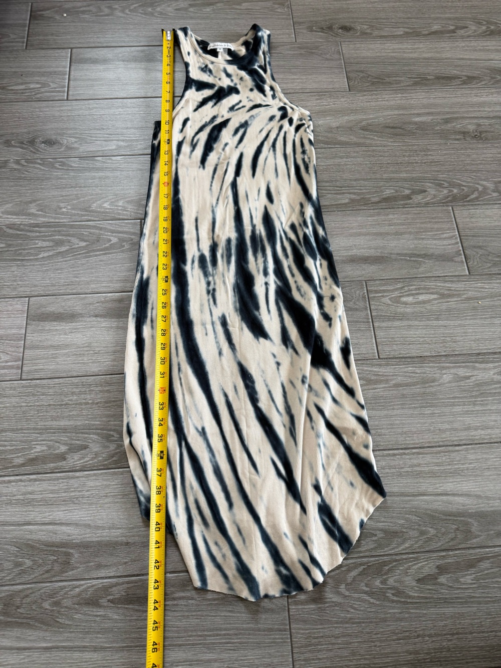 Young Fabulous & Broke|Black & Cream Tie-Dye Ribbed Midi Maxi Dress•Boho Beachy - Picture 12 of 12